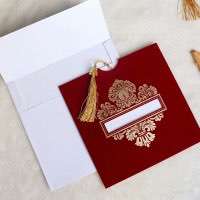 Invitation Card with Velvet Pocket Greeting Card with Tassel Invitation Customized 